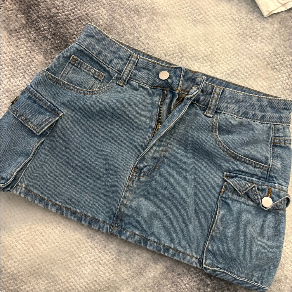 SHEIN Blue Denim Mini Skirt